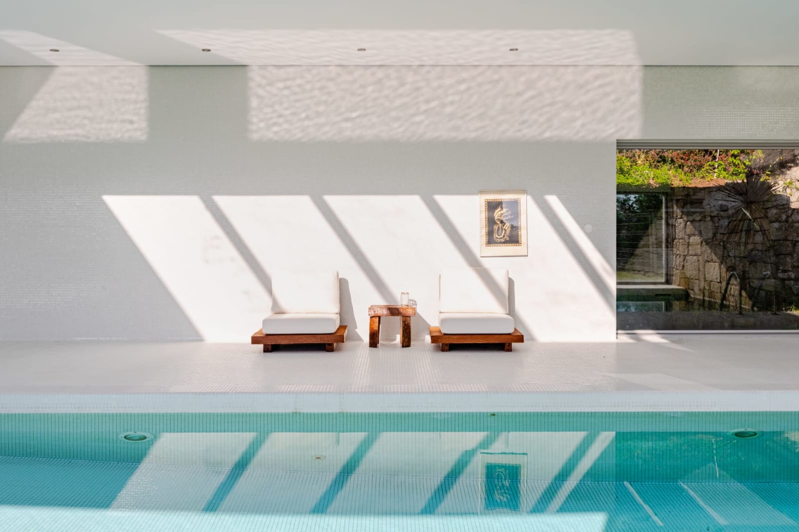 Light-filled indoor pool at Tojeira